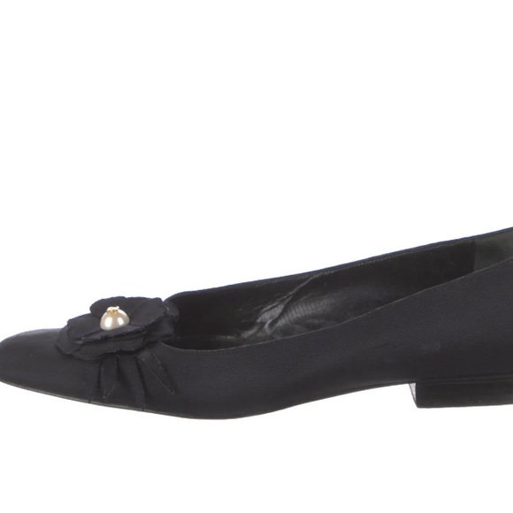 CHANEL SILK CAMELLIA PEARL CC FLATS sz 39 US 8 - Picture 5 of 8